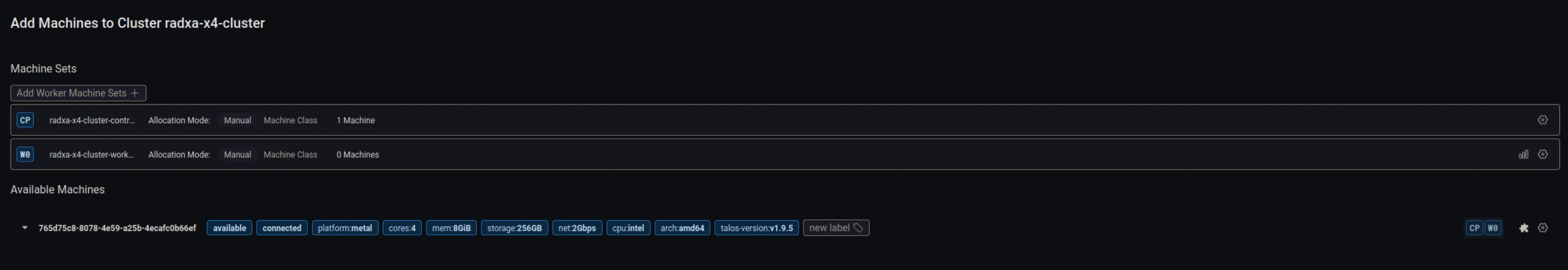 Adding a node to the cluster.