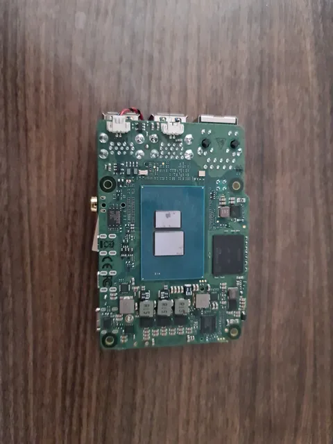 The Radxa X4 board with some thermal paste from the factory.