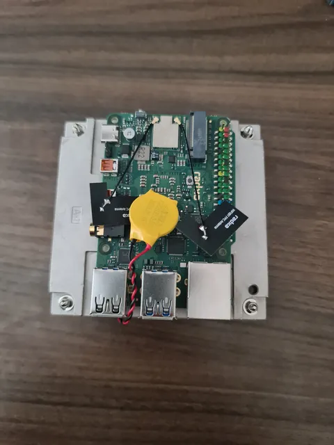The board on the heatsink.