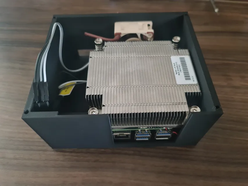 The board inside the case.